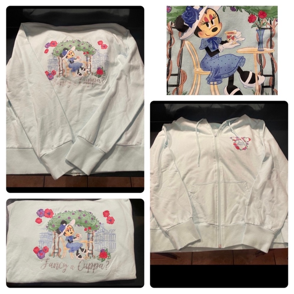 New Exclusive United Kingdom Sweater Hoodie Minnie Mouse Fancy Tea Disney